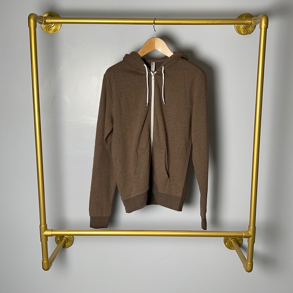 New American Apparel Zip Pocket Sweatshirt Hoodie M